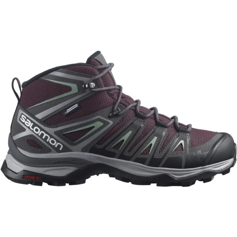 Botas Montaña Salomon X Ultra Pioneer Mid CSWP Mujer Vino Grises Oscuro | MX IUPV265